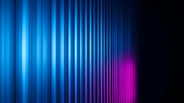 Vibrant blue light vertical lines neon glow gradient background purple accent abstract pattern futuristic design illuminated bars blurred streak dark contrast blue vertical light lines gradient with