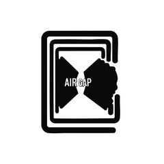 Obraz premium Air gap cybersecurity icon. Minimalist flat design vector illustration for security and technology themes