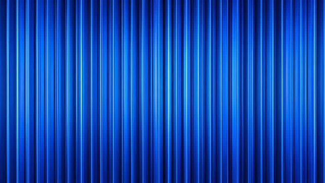 Blue vertical metal panel background with glossy gradient reflective texture and dramatic lighting creating modern abstract pattern mood and deep curtain like vertical texture with soft light