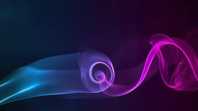 Colorful smoke swirls in darkness.