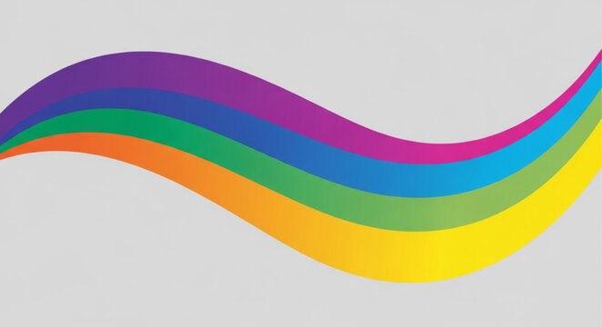 Rainbow colored wavy design element.