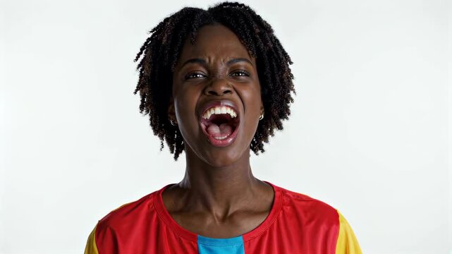 Close-up footage of African women opening their mouths
