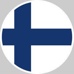 Naklejka premium Finland National Flag Vector Illustration in Circle Shape, High Quality Design