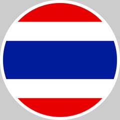 Obraz premium Thailand National Flag Vector Illustration in Circle Shape, High Quality Design
