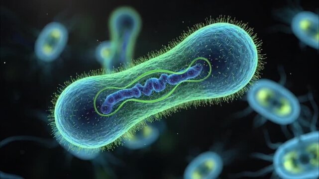 Microscopic view of bacteria cells.