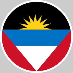 Fototapeta premium Antigua and Barbuda National Flag Vector Illustration in Circle Shape, High Quality Design