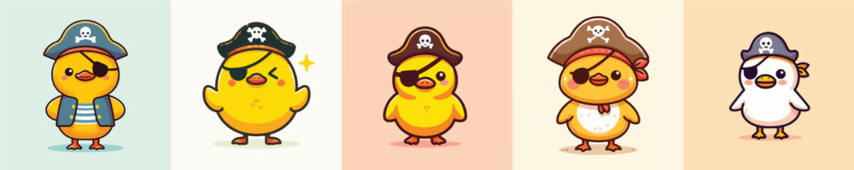 Fototapeta premium duck in a beautiful pirate costume