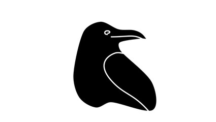 Naklejka premium crow symbol, black isolated silhouette