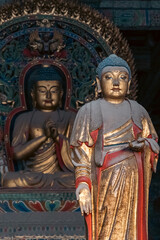 Fototapeta premium Exquisite Color-painted Sculpture in Huayan Temple, Datong, Shanxi, China, Liao Dynasty. 