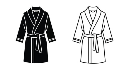 Naklejka premium Black and white robes with belt Vector