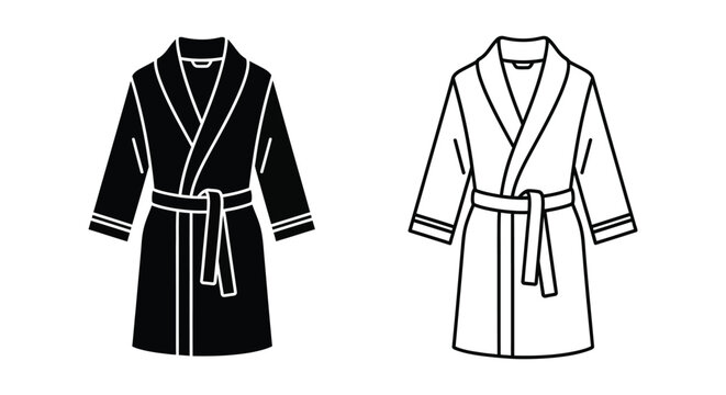 Black and white robes with belt Vector