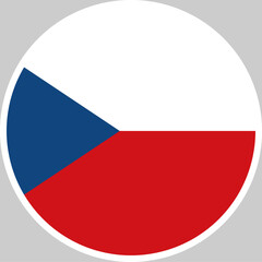 Obraz premium Czech Republic National Flag Vector Illustration in Circle Shape, High Quality Design