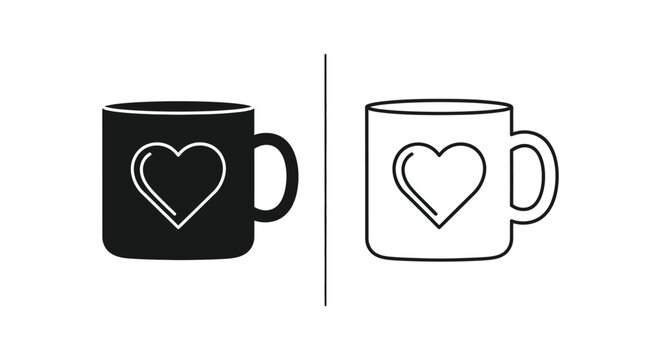 Heart coffee mug illustration Vector