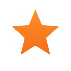 Obraz premium Bright orange five point star symbol inside a circular outline on white background