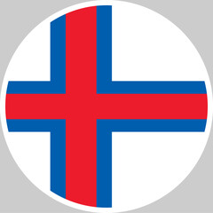 Fototapeta premium Faroe Islands National Flag Vector Illustration in Circle Shape, High Quality Design