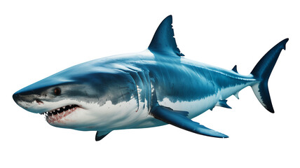 Naklejka premium White shark swimming fish ocean isolated on a transparent background