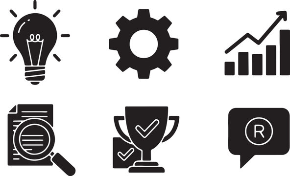 Business Project Lifecycle and Process Stages Silhouettes