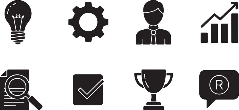 Business Project Lifecycle and Process Stages Silhouettes