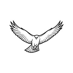 Obraz premium Bird Flying with Spread Wings.
