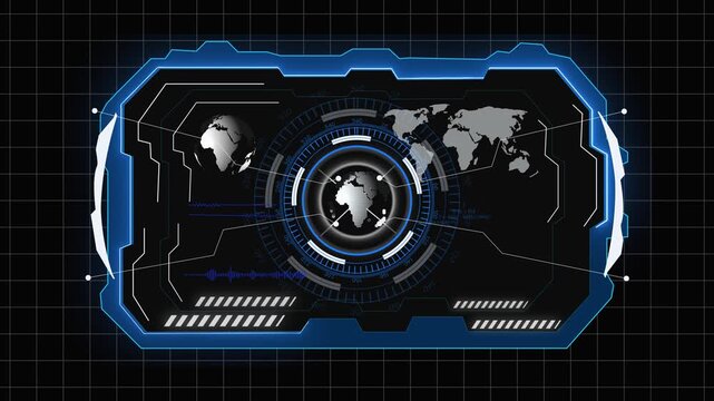 Futuristic holographic display integrates global and security interface elements. Holographic display with global and security elements redefines futuristic tech. Global and security.
