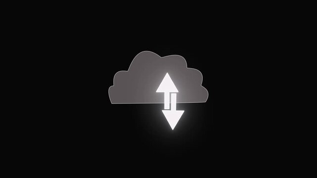 Cloud storage icon with up and down arrows symbolizes seamless data transfer. Data transfer icon with cloud storage ensures efficient syncing. Cloud storage icon highlights data transfer .