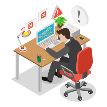 3D Isometric Flat Vector Illustration of Consulting Services, Software Support. Item 3
