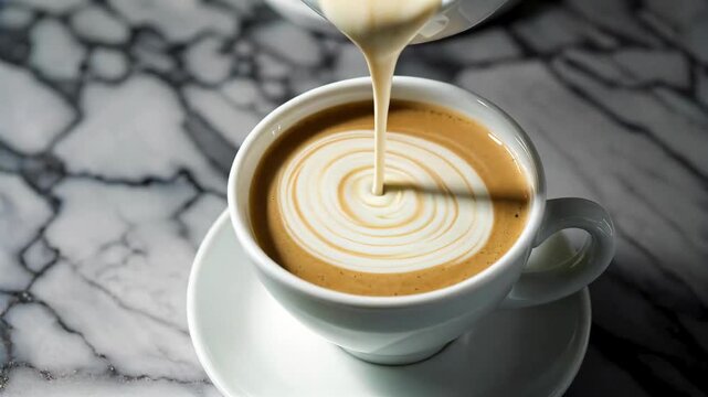 Coffee latte art production process materials