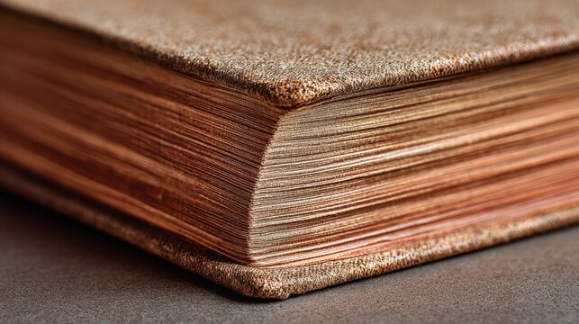 Close-up View of Detailed Book Edges Showing Texture and Lighting With a 100mm Lens and F2.8 Aperture for Clarity