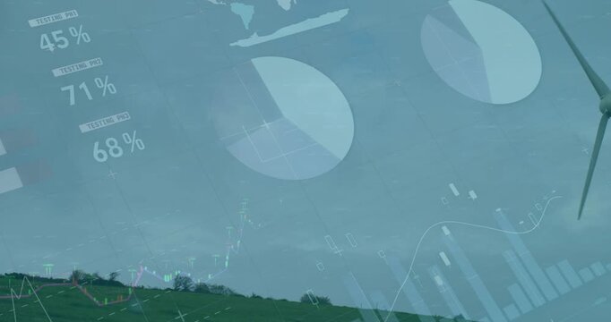 Animation of statistics and data processing over wind statistical frame