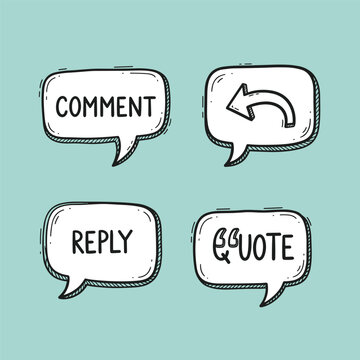 A speech bubble with a modern design on a pastel background, conveying a sense of friendly conversation and approachability.