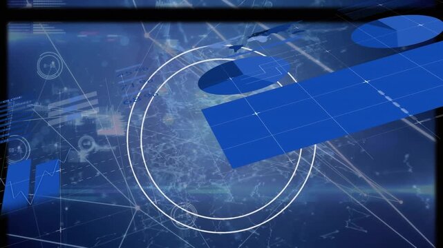 Animation of graphs and financial data over connections on tape reel