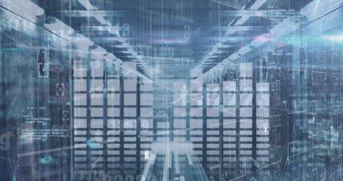 The image depicts a global network of internet service providers or data processing centres
