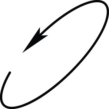 Minimal Curved Arrow Loop Line Vector Design