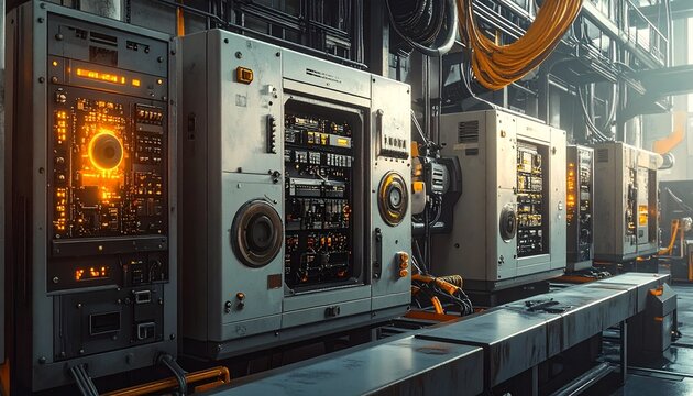 Futuristic Industrial Machinery - A Glimpse into Advanced Technology.