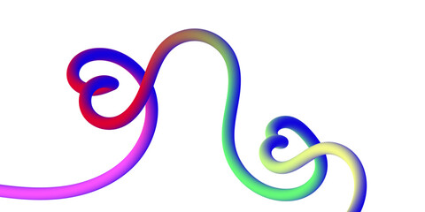 Obraz premium Color Gradient Abstract Line Shape. Vector Rainbow Isolated Marker Stroke Graphic. Wave Color Doodle Ribbon. Scribble Gradient Design Element.