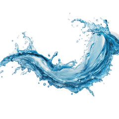 Obraz premium Clean water splash curve ultra-realistic liquid isolated on white background 