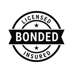 Fototapeta premium Licensed bonded insured vector illustration of a seal or sticker