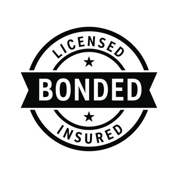 Licensed bonded insured vector illustration of a seal or sticker