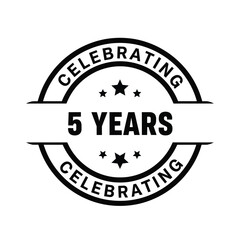 Obraz premium Illustration of vector 5 year celebration badge