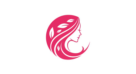 Fototapeta premium Womans profile with floral hair