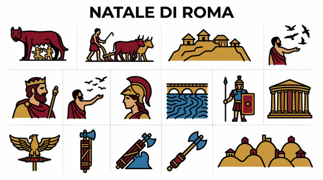 Ancient Rome Icons: Mythology, History, Symbols