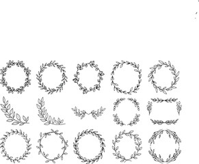 Obraz premium A collection of twelve black and white circular shapes with pixelated edges on a white background