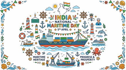 Naklejka premium India National Maritime Day Celebration