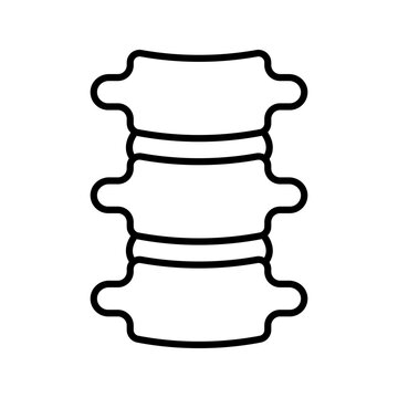 Spine anatomy icon. Healthcare and orthopedics line symbol. Black and white.