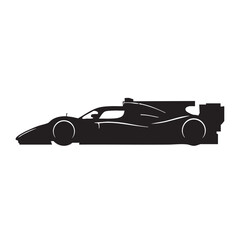 Obraz premium Silhouette of a modern sports racing car aerodynamic design for speed and performance isolated vecto