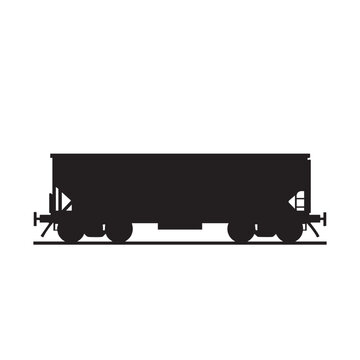 Silhouette of a freight train hopper car simple vector illustration for logistics and transportation