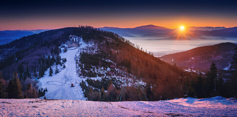 Beskidy - Klimczok - zima  © Radosław Dybała