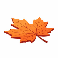 Obraz premium Orange maple leaf illustration isolated on white.