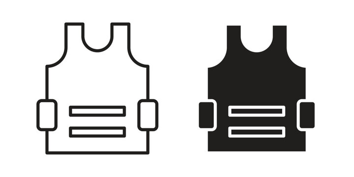Bulletproof vest icons vector design template simple and clean