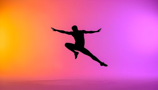 silhouette of jumping man